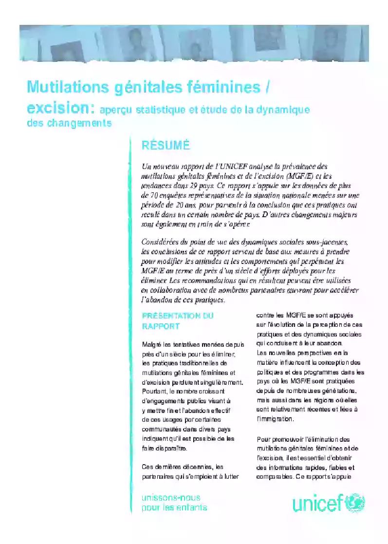 FGM: aperçu statistique et étude de la dynamique des changements